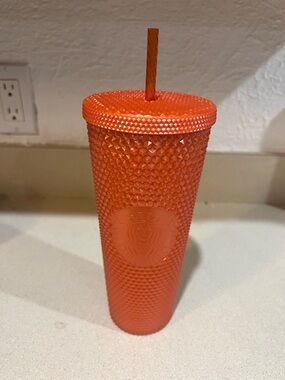 Starbucks Orange Studded Reusable Tumbler with Straw